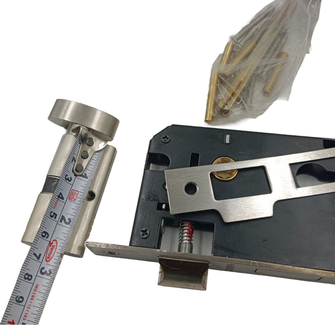 Europa mortise lock steel finish with handle,lock body and cylinder 7inch combo full set M516701S691SS 2 years warrenty (2344)