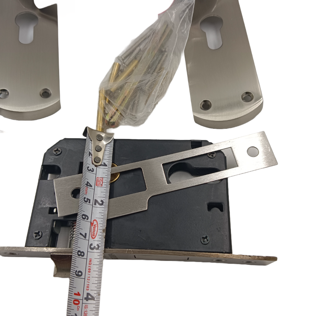 Europa mortise lock steel finish with handle,lock body and cylinder 7inch combo full set M516701S691SS 2 years warrenty (2344)