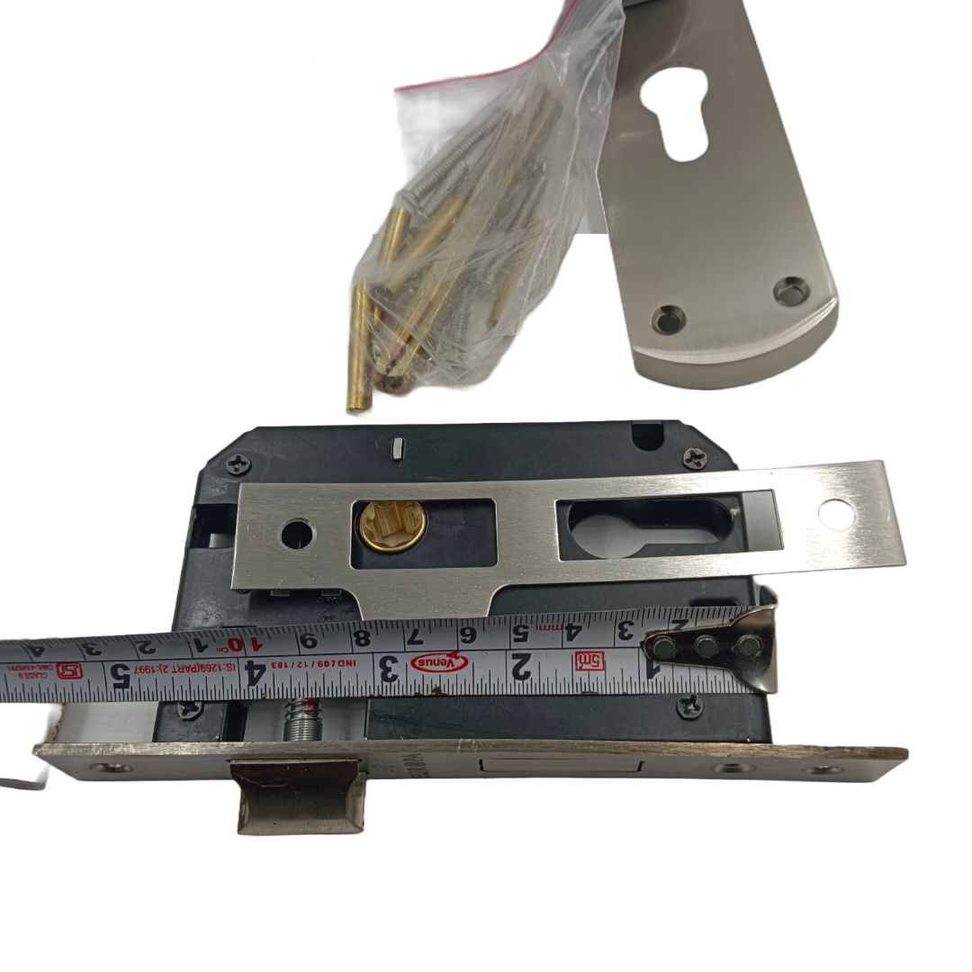 Europa mortise lock steel finish with handle,lock body and cylinder 7inch combo full set M516701S691SS 2 years warrenty (2344)