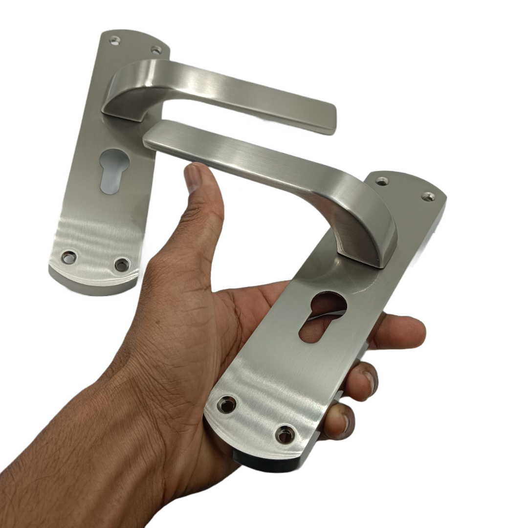 Europa mortise lock steel finish with handle,lock body and cylinder 7inch combo full set M516701S691SS 2 years warrenty (2344)