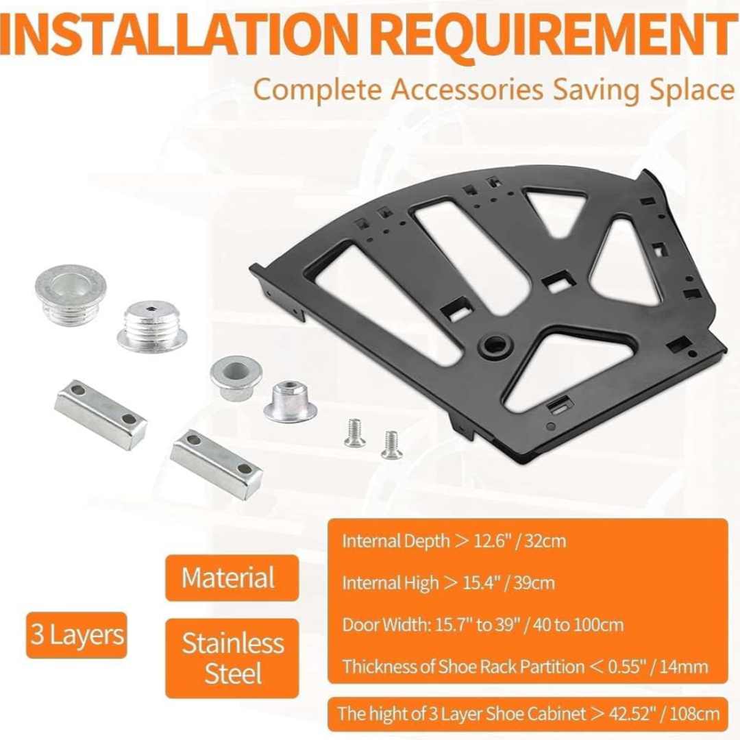 Ebco Shoe rack fitting 3 Layers 6/3/SRF/BL zipco pvc black shoe rack rolling Cabinet Fitting set of 2pcs only fittings (2375)