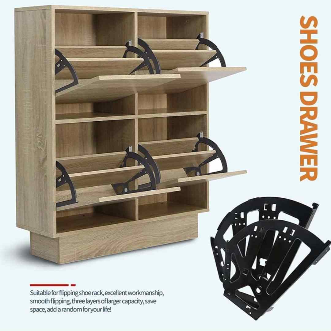 Ebco Shoe rack fitting 3 Layers 6/3/SRF/BL zipco pvc black shoe rack rolling Cabinet Fitting set of 2pcs only fittings (2375)