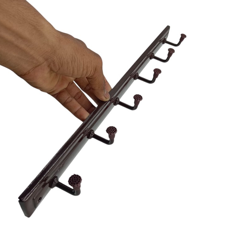 Cloth hanger brown powder coated single 6hook and 8hook regular (2420)