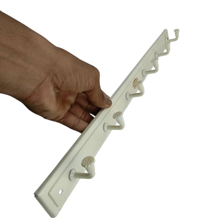 Cloth hanger ivory powder coated single 6hook and 8hook regular (2421)