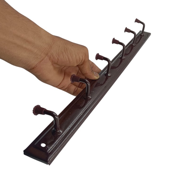 Cloth hanger brown powder coated single 6hook and 8hook regular (2420)