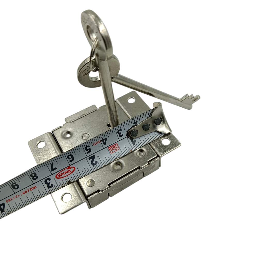 Ebco Cupboard lock 75mm CSQL1LK M.S steel finish 2keys 3"*2" both side open (2498)