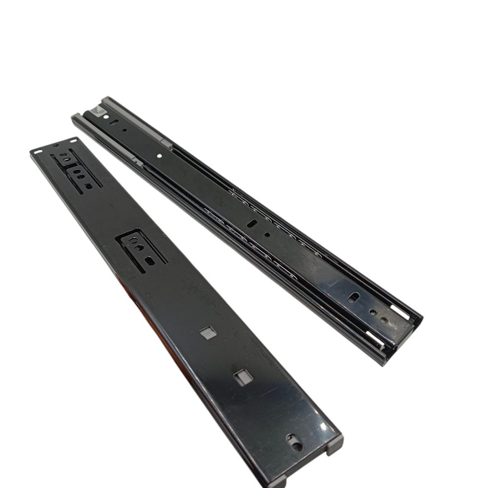 Drawer channel soft close black Telescopic slides 45kg capacity heavy ball bearing 10",12",14",16",18",20"(2524)