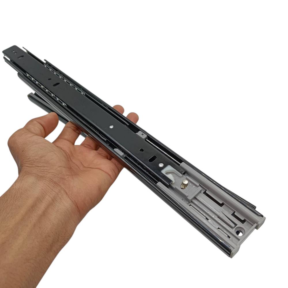 Drawer channel soft close black Telescopic slides 45kg capacity heavy ball bearing 10",12",14",16",18",20"(2524)