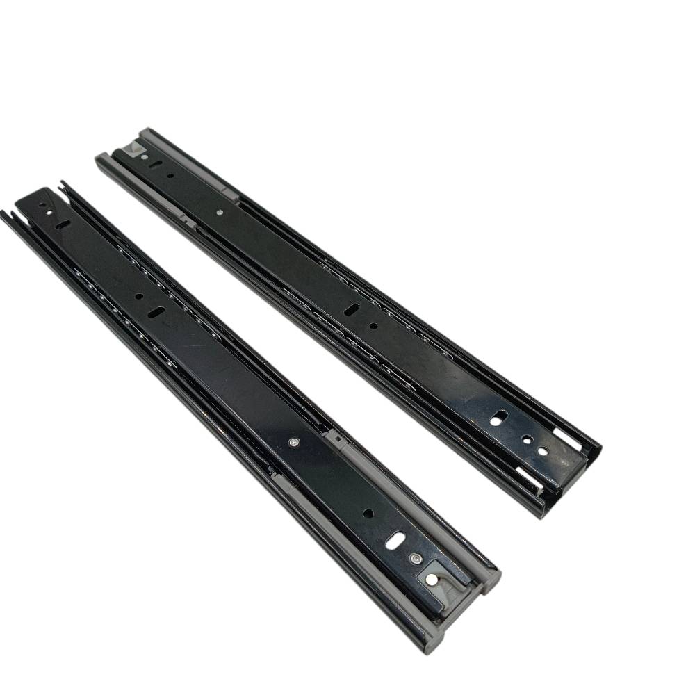 Drawer channel soft close black Telescopic slides 45kg capacity heavy ball bearing 10",12",14",16",18",20"(2524)