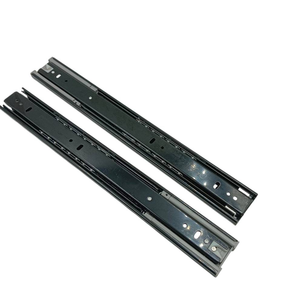 Drawer channel soft close black Telescopic slides 45kg capacity heavy ball bearing 10",12",14",16",18",20"(2524)