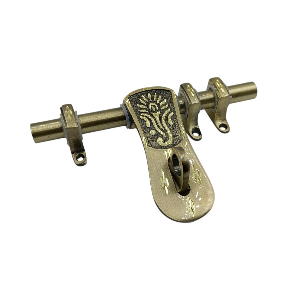 Aldrop brass antique ganpati 6inch diamont cutting (3+1 kutti) 12mm rod thickness meenakshi-638 (2525)