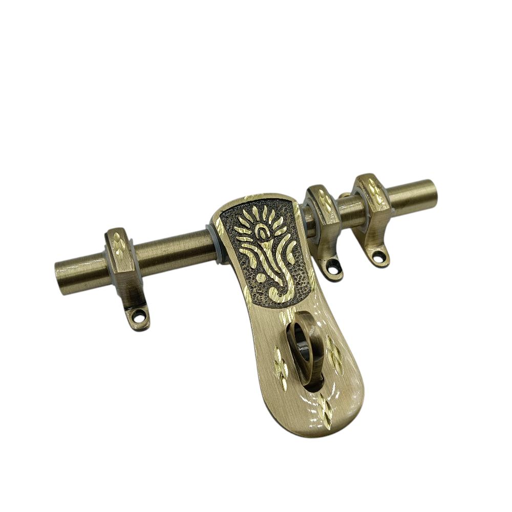 Aldrop brass antique ganpati 6inch diamont cutting (3+1 kutti) 12mm rod thickness meenakshi-638 (2525)