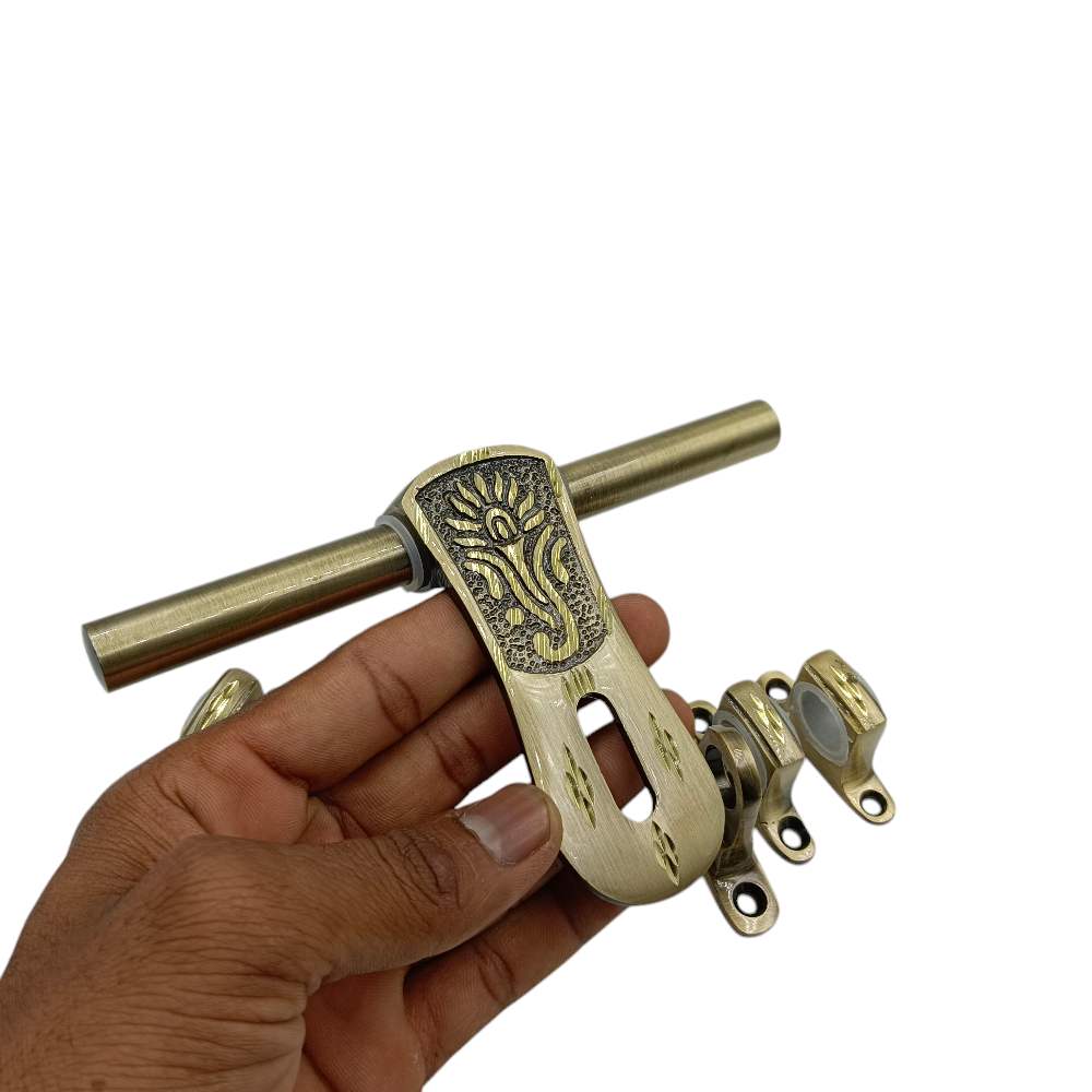 Aldrop brass antique ganpati 6inch diamont cutting (3+1 kutti) 12mm rod thickness meenakshi-638 (2525)