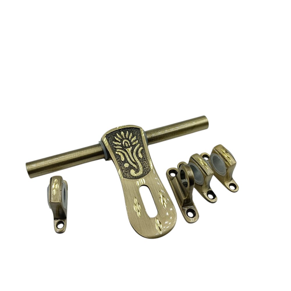 Aldrop brass antique ganpati 6inch diamont cutting (3+1 kutti) 12mm rod thickness meenakshi-638 (2525)