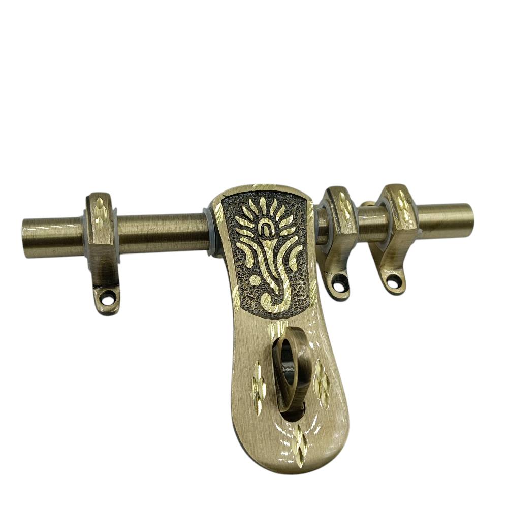 Aldrop brass antique ganpati 6inch diamont cutting (3+1 kutti) 12mm rod thickness meenakshi-638 (2525)