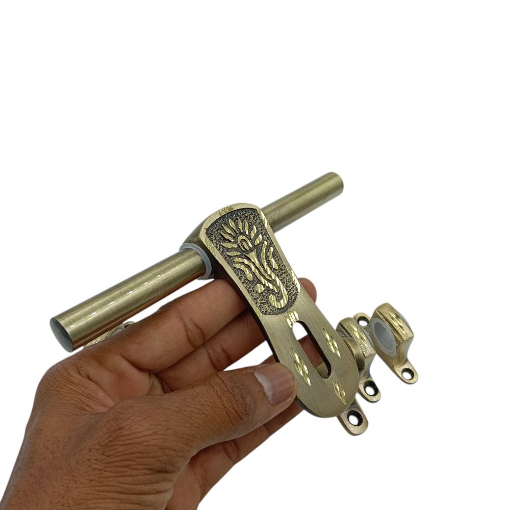 Aldrop brass antique ganpati 6inch diamont cutting (3+1 kutti) 12mm rod thickness meenakshi-638 (2525)