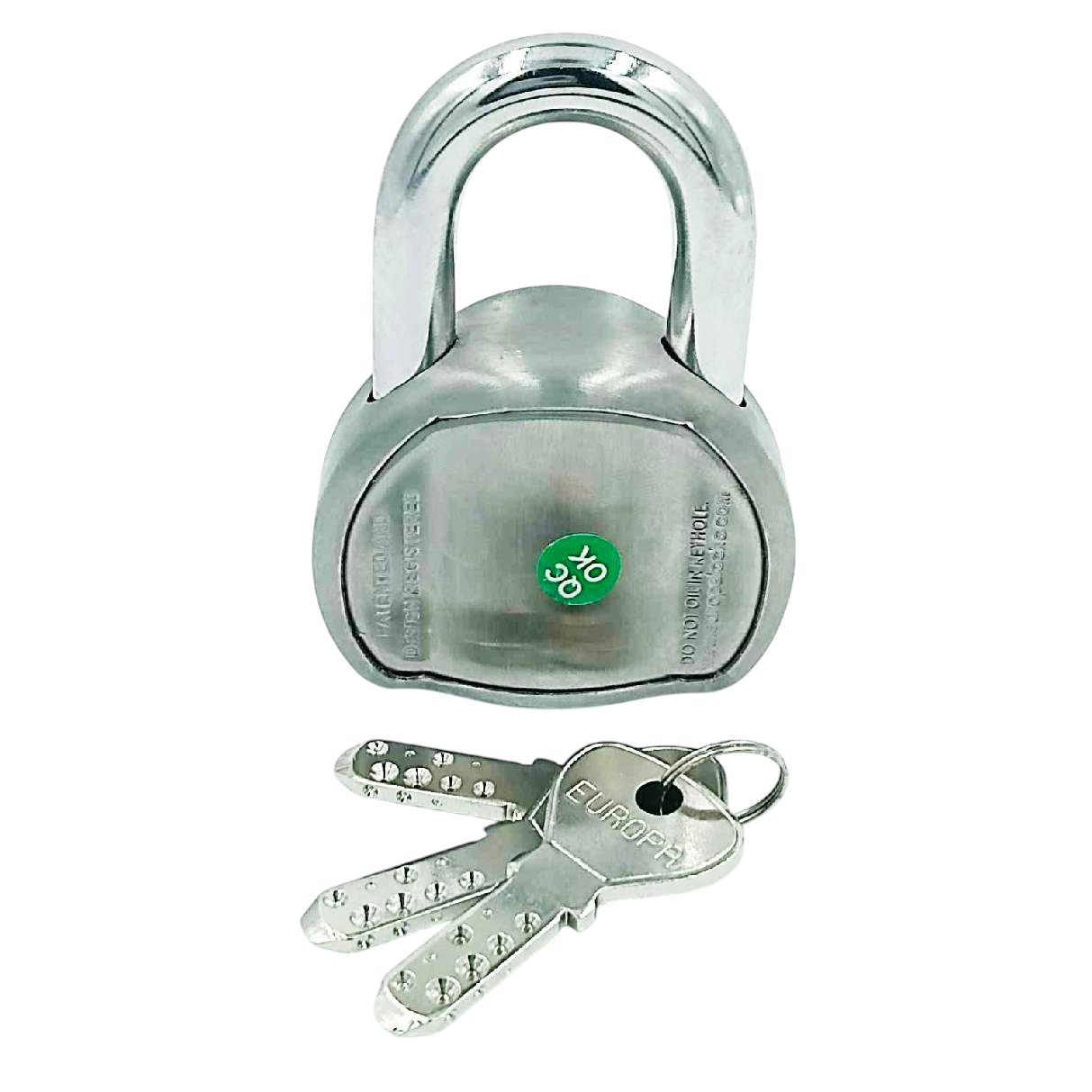 Europa L358 padlock Stainless Steel Diamant 58 mm 3 Dimple Keys 15years warrenty (1002)