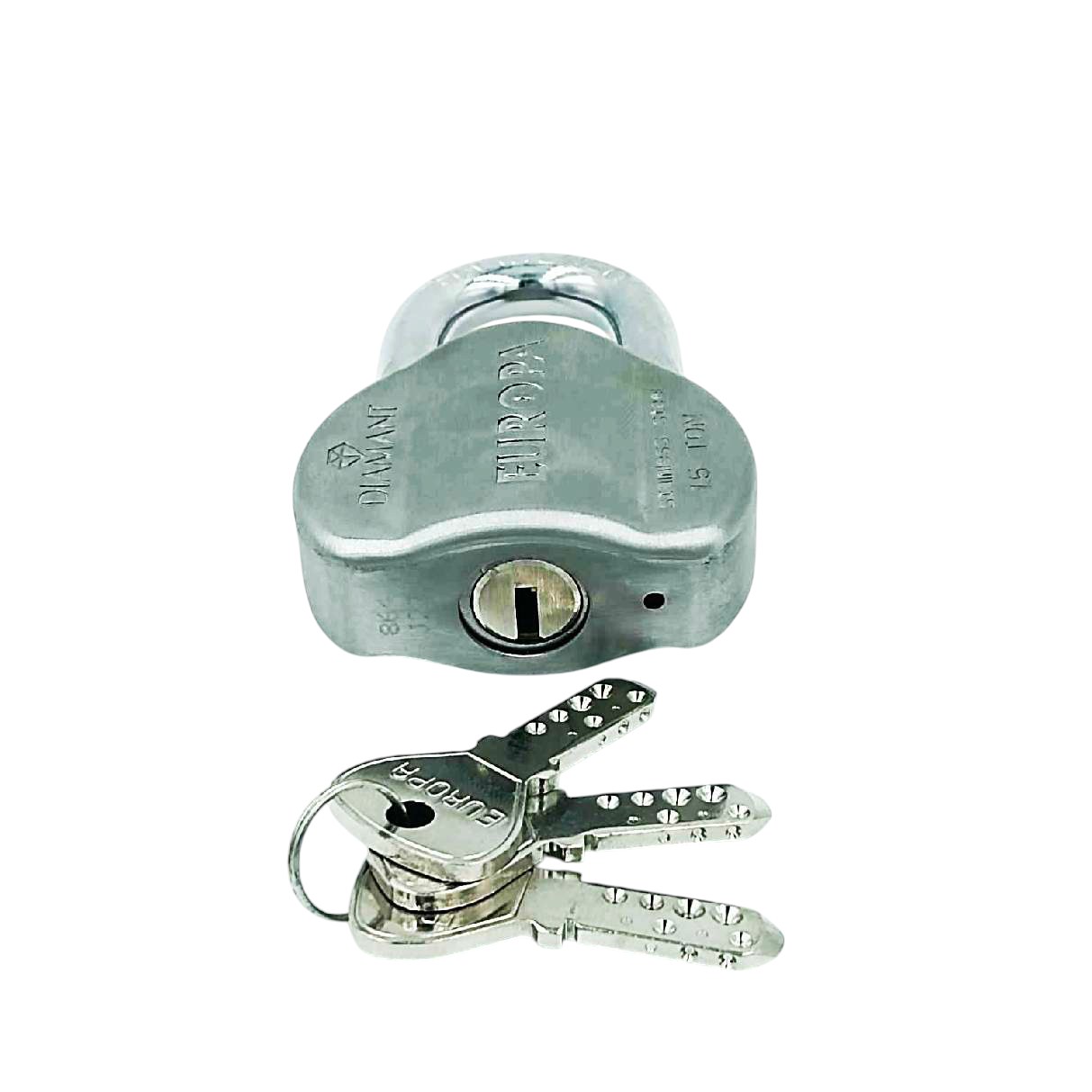 Europa L358 padlock Stainless Steel Diamant 58 mm 3 Dimple Keys 15years warrenty (1002)