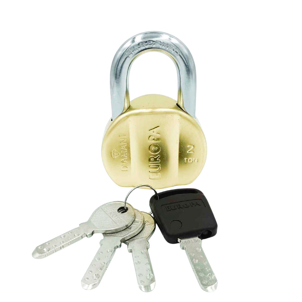 Europa L365BM Brass Finish Diamant Padlock with Advanced Security and 15-Year Warranty 4keys(1005)