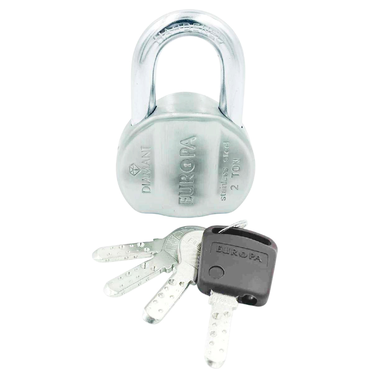 Europa L365SS Satin Finish Diamant Padlock with Advanced DLSB Technology and 14-Pin 4 Dimple Key Security 15 years warrenty(1004)