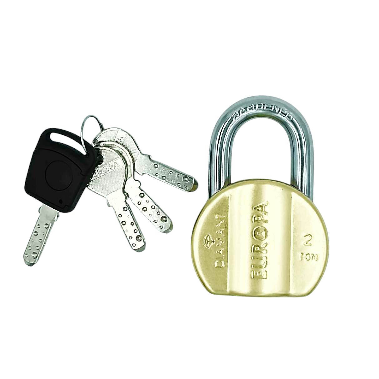 Europa L365BM Brass Finish Diamant Padlock with Advanced Security and 15-Year Warranty 4keys(1005)
