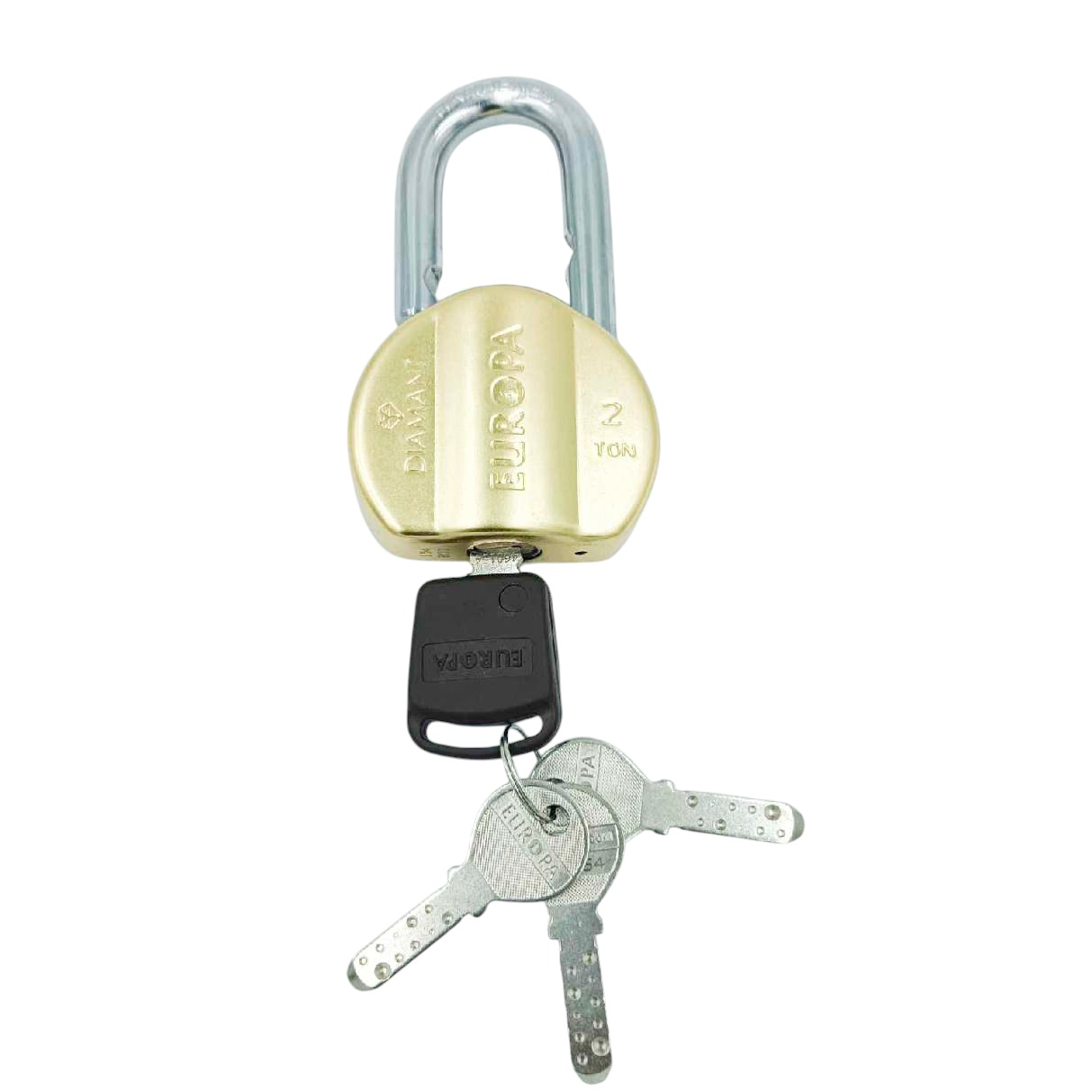 Europa L365BM Brass Finish Diamant Padlock with Advanced Security and 15-Year Warranty 4keys(1005)