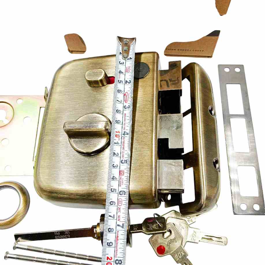 Godrej maindoor lock 4454 centaur ultra XL+1ck AB for double doors 15 years warranty antique finish free installation (1348)