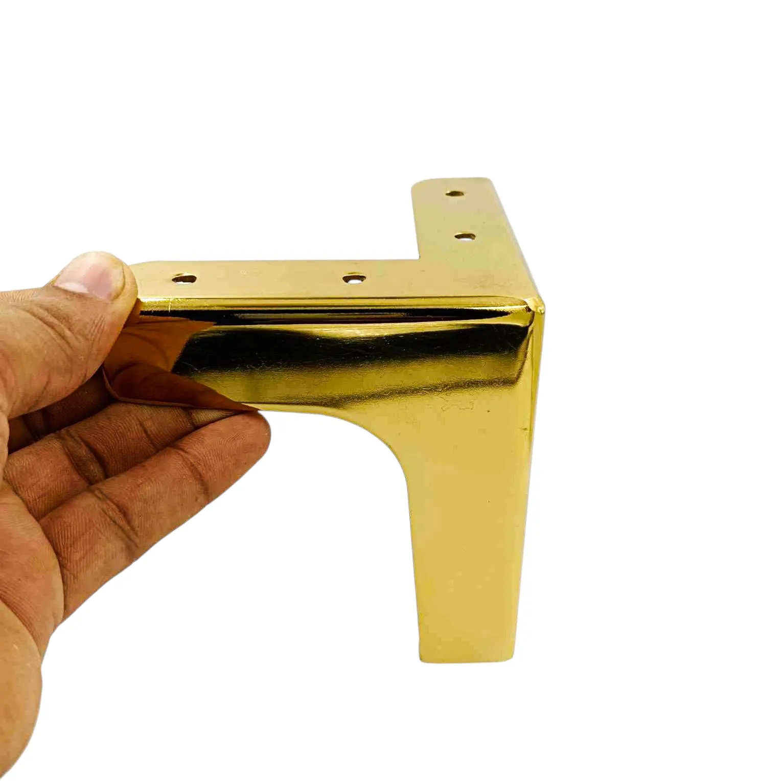 Fancy Sofa leg T type 4" steel pvd gold finish (1051)