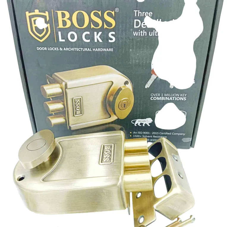 Boss maindoor lock three deadbolt 9952AB 1ck Antique finish 15 years warrenty tribolt(1052)
