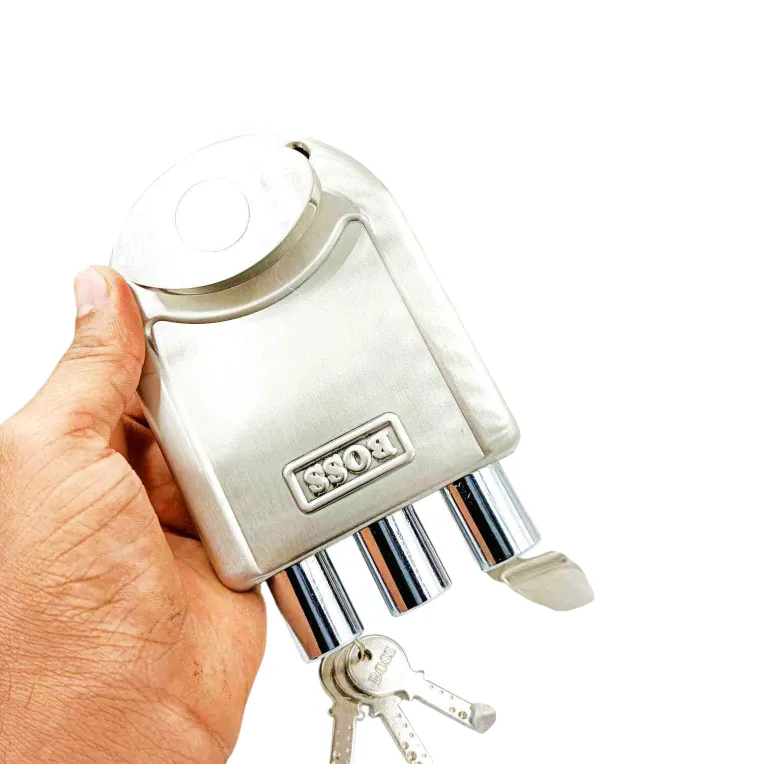 Boss maindoor lock three deadbolt 9953ss 1ck steel finish15 years warrenty tribolt(1053)