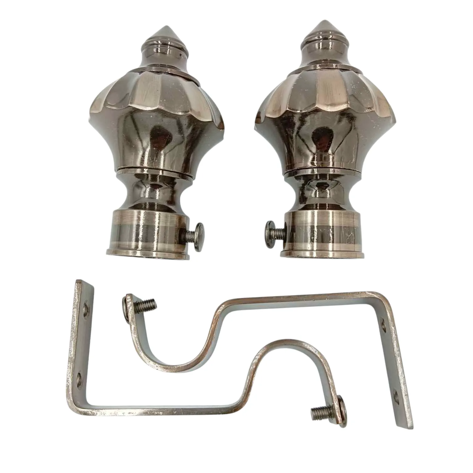 Curtain bracket full set brass gold and Rosegold and black glossy for 1" pipe with supporting clamps(1054)