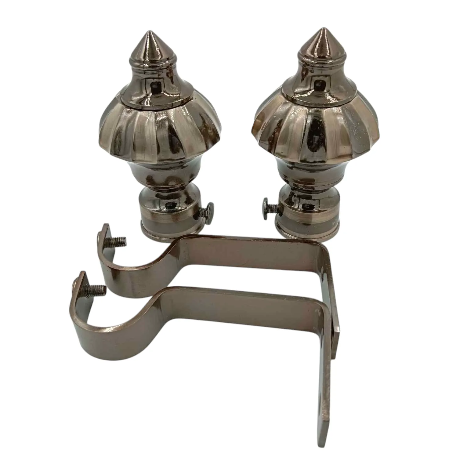 Curtain bracket full set brass gold and Rosegold and black glossy for 1" pipe with supporting clamps(1054)