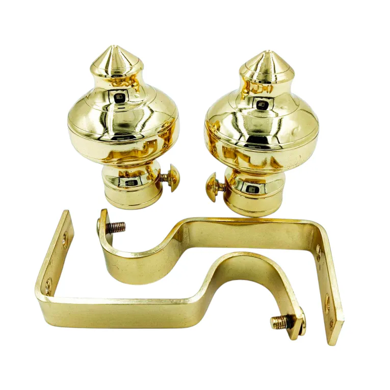 Curtain bracket full set brass gold and Rosegold and black glossy for 1" pipe with supporting clamps(1054)