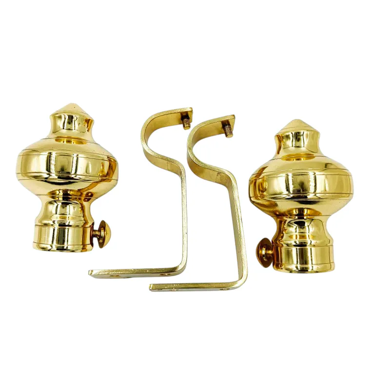 Curtain bracket full set brass gold and Rosegold and black glossy for 1" pipe with supporting clamps(1054)
