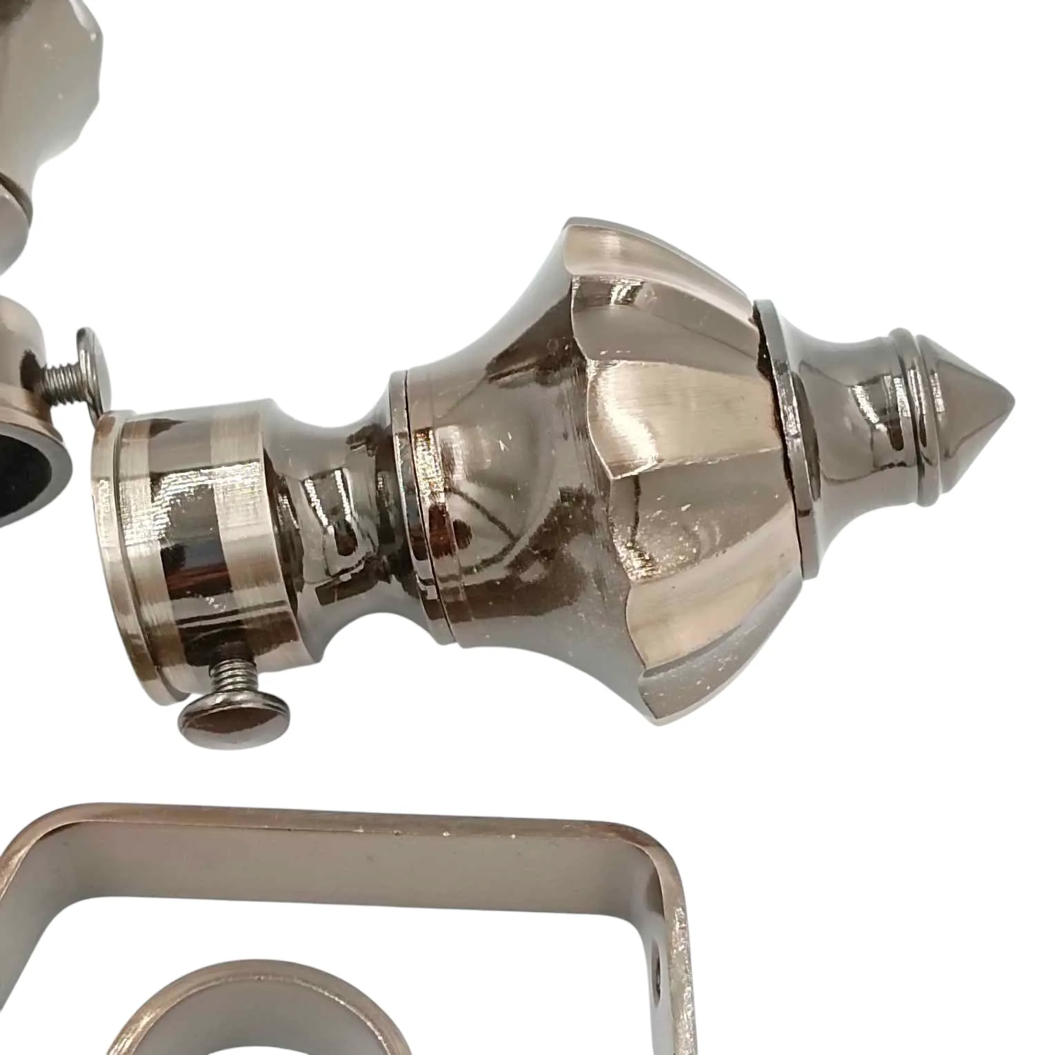 Curtain bracket full set brass gold and Rosegold and black glossy for 1" pipe with supporting clamps(1054)