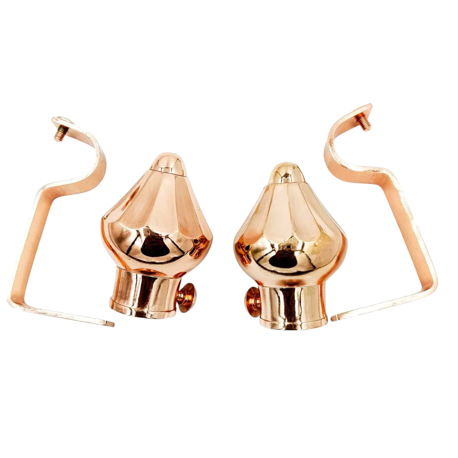 Curtain bracket full set brass gold and Rosegold and black glossy for 1" pipe with supporting clamps(1054)