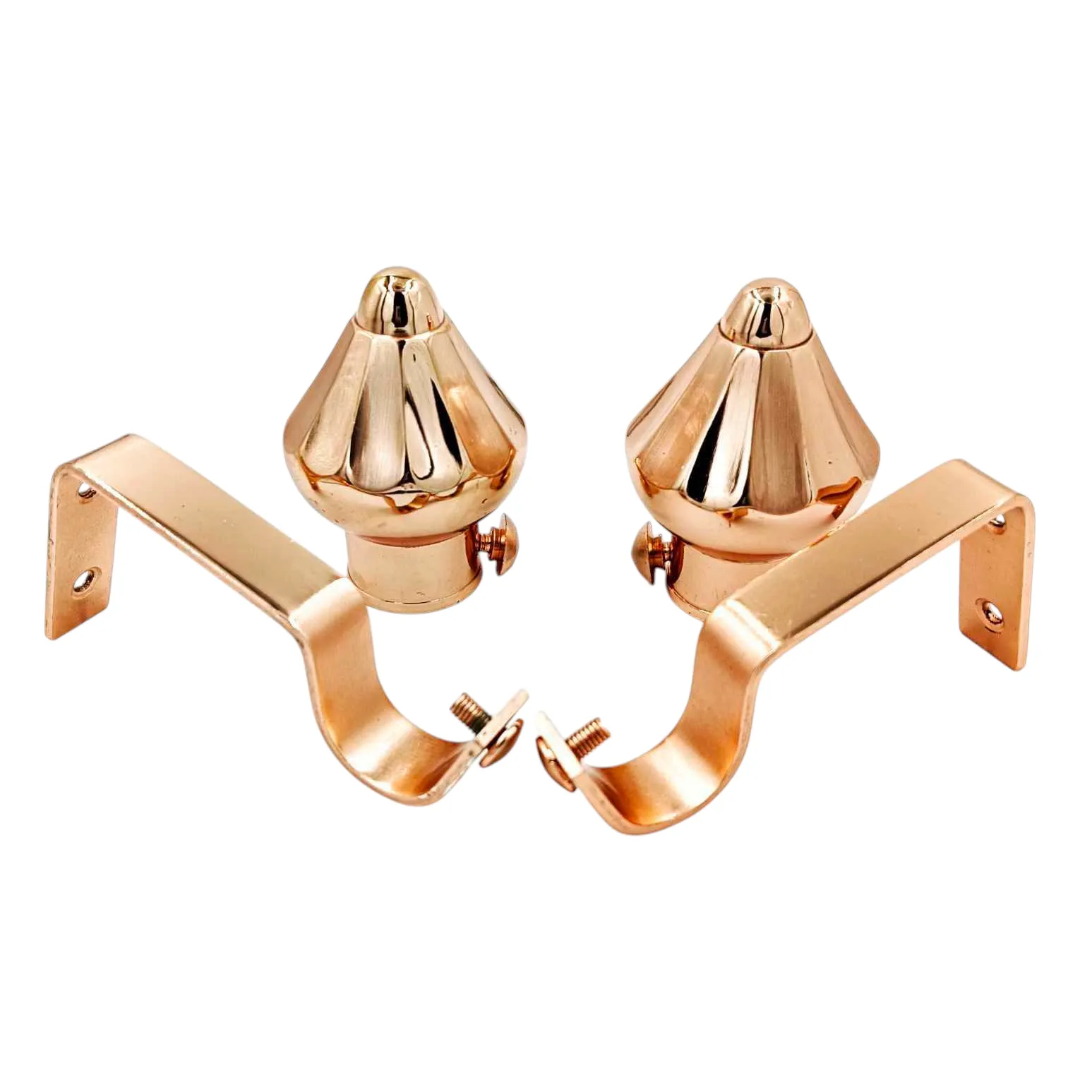 Curtain bracket full set brass gold and Rosegold and black glossy for 1" pipe with supporting clamps(1054)