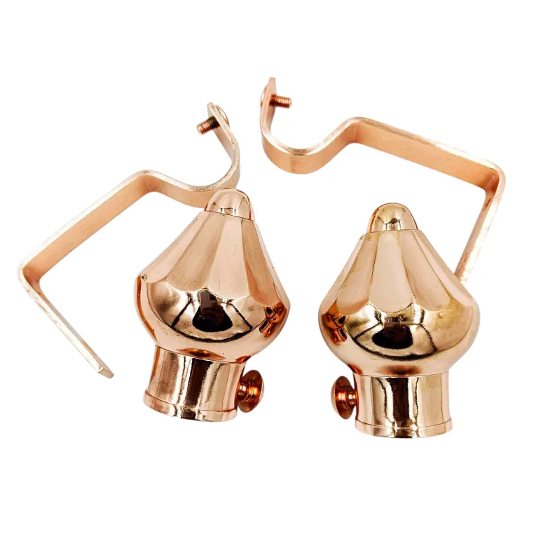 Curtain bracket full set brass gold and Rosegold and black glossy for 1" pipe with supporting clamps(1054)