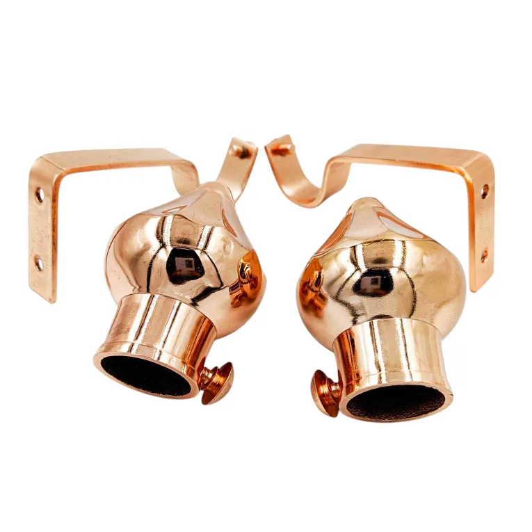 Curtain bracket full set brass gold and Rosegold and black glossy for 1" pipe with supporting clamps(1054)