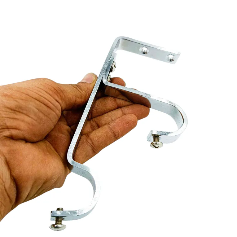 Steel heavy double Center and side support for curtain bracket  for 1" pipe (1060)