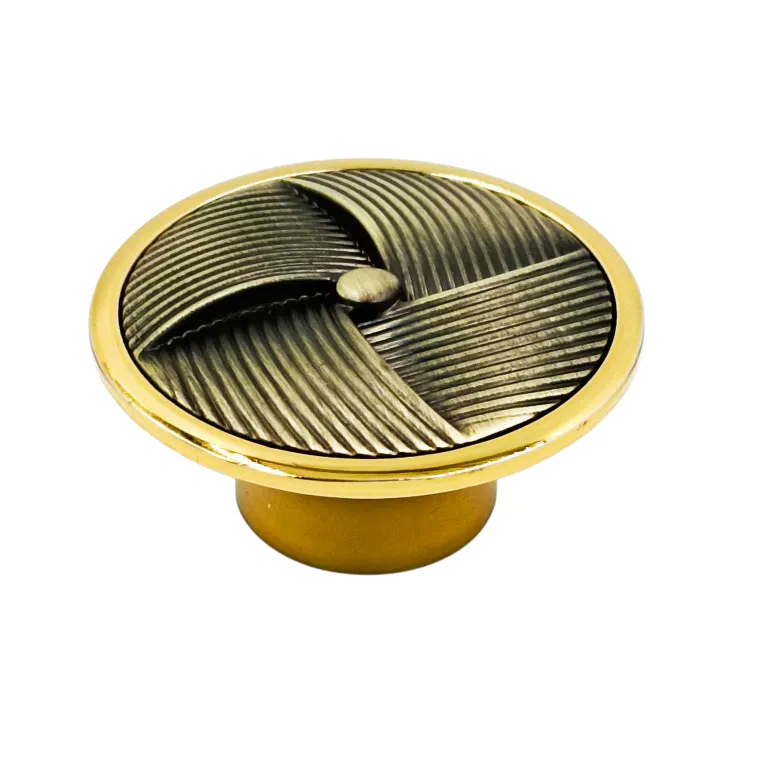 Fancy Drawer knob round 2 inch DK207 Antique/gold,Black,Gold/white finish (1079)