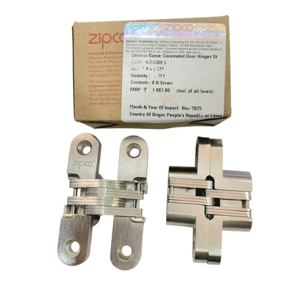 Concealed door hinge for hidden door 4/2/CDH5 (70mm*16mm)  SOS hinge steel finish set of 2pcs Zipco(ebco)(2919)