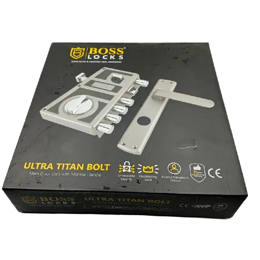 Boss Maindoor Lock With Mortise Handle Ultra Titan Bolt Antique Finish UTLH7511AB(left) and UTRH7511AB(right) 15 years warrenty (1034)