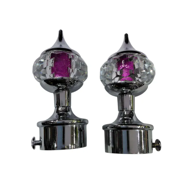 Curtain bracket steel crome finish with crystal glass diamond model (pack of 2pc bracket only) D-9066 (2816)