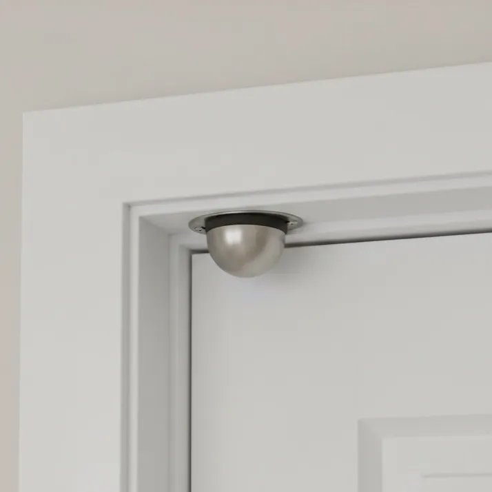 Steel Floor Door Stopper 1 Inch - Heavy Duty with Protective Rubber Bush For Glass OR Wooden Doors (2501)