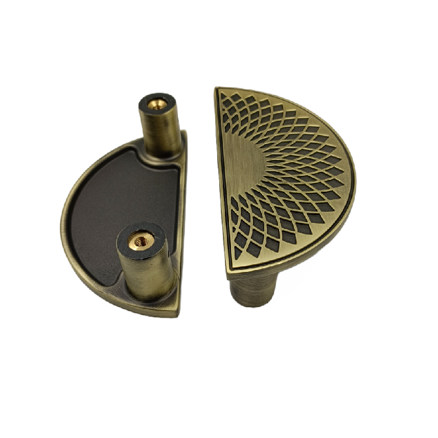 Drawer Wardrobe handle Antique finish D type half round 96mm,160mm,224mm (set of 2pcs)1068 (1773)