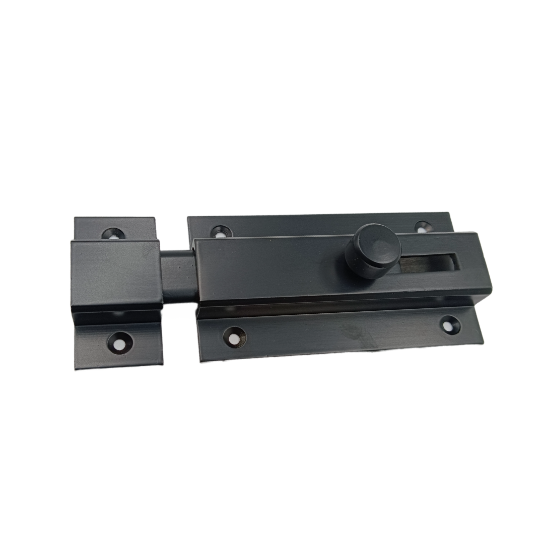 Black towerbolt Flat latch for interior doors 4" aluminium (1841)