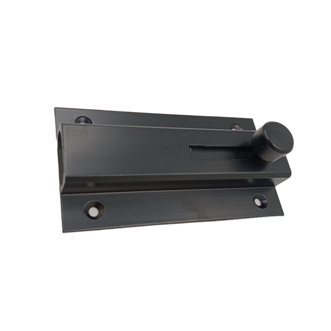 Black towerbolt Flat latch for interior doors 4" aluminium (1841)