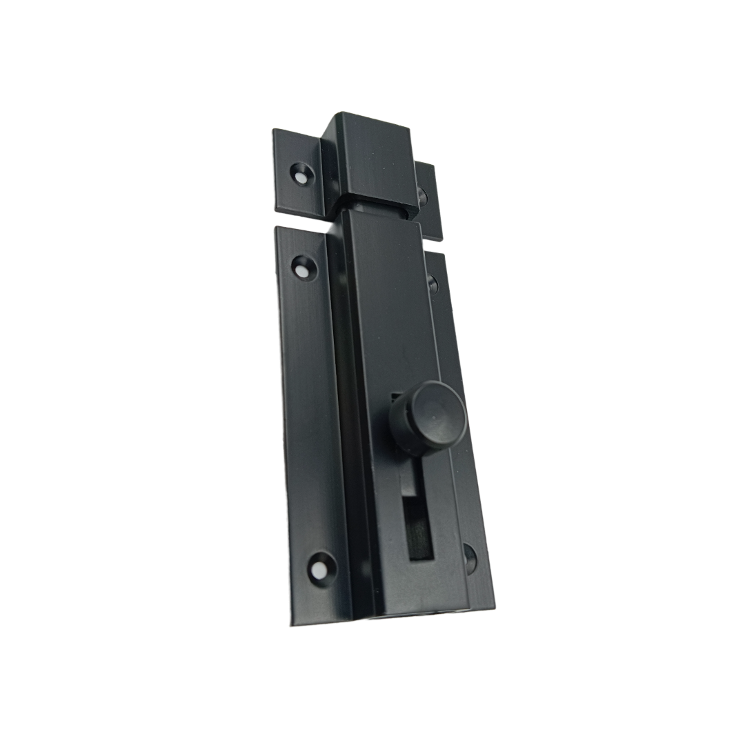 Black towerbolt Flat latch for interior doors 4" aluminium (1841)