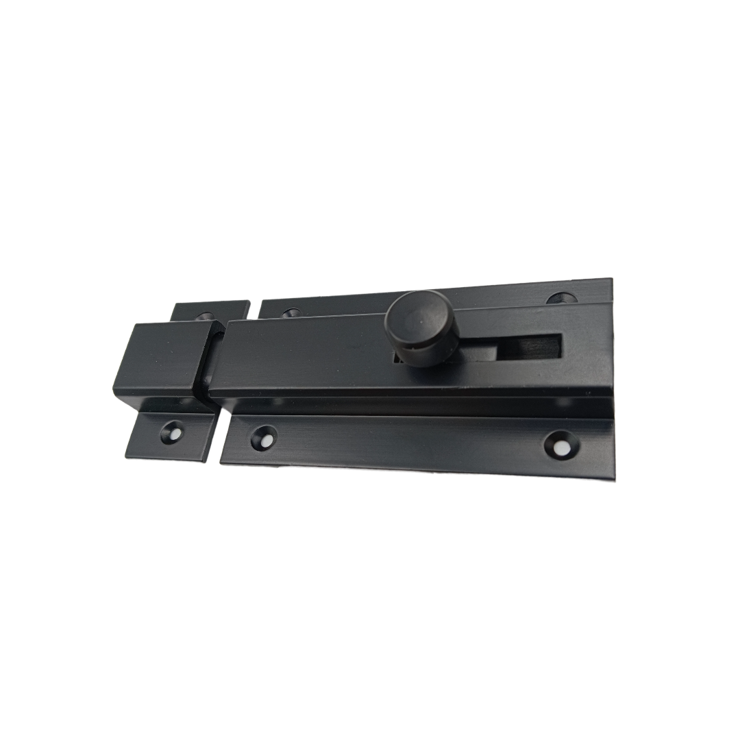 Black towerbolt Flat latch for interior doors 4" aluminium (1841)